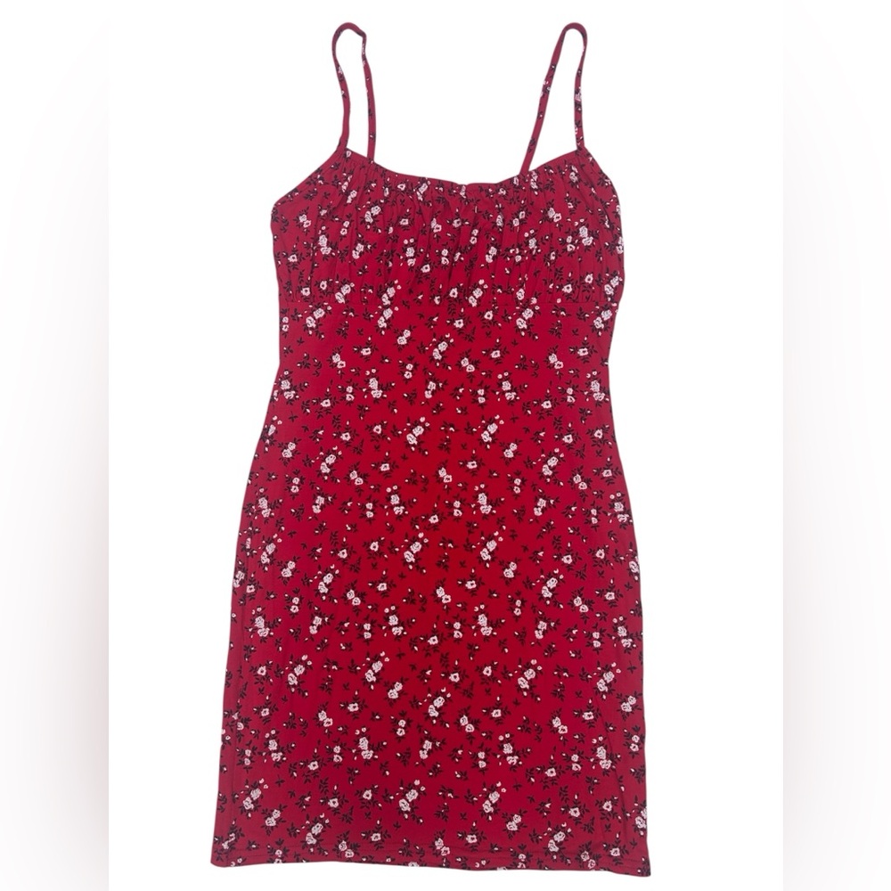 PRETTYLITTLETHING NWOT Women’s Red Floral Mini Dress Size: 6 - Picture 2 of 9